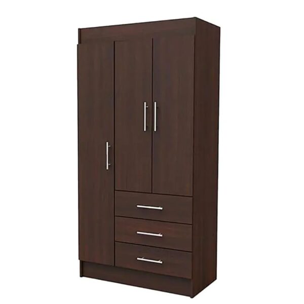 Closet color amaderado 3 puertas 3 cajones