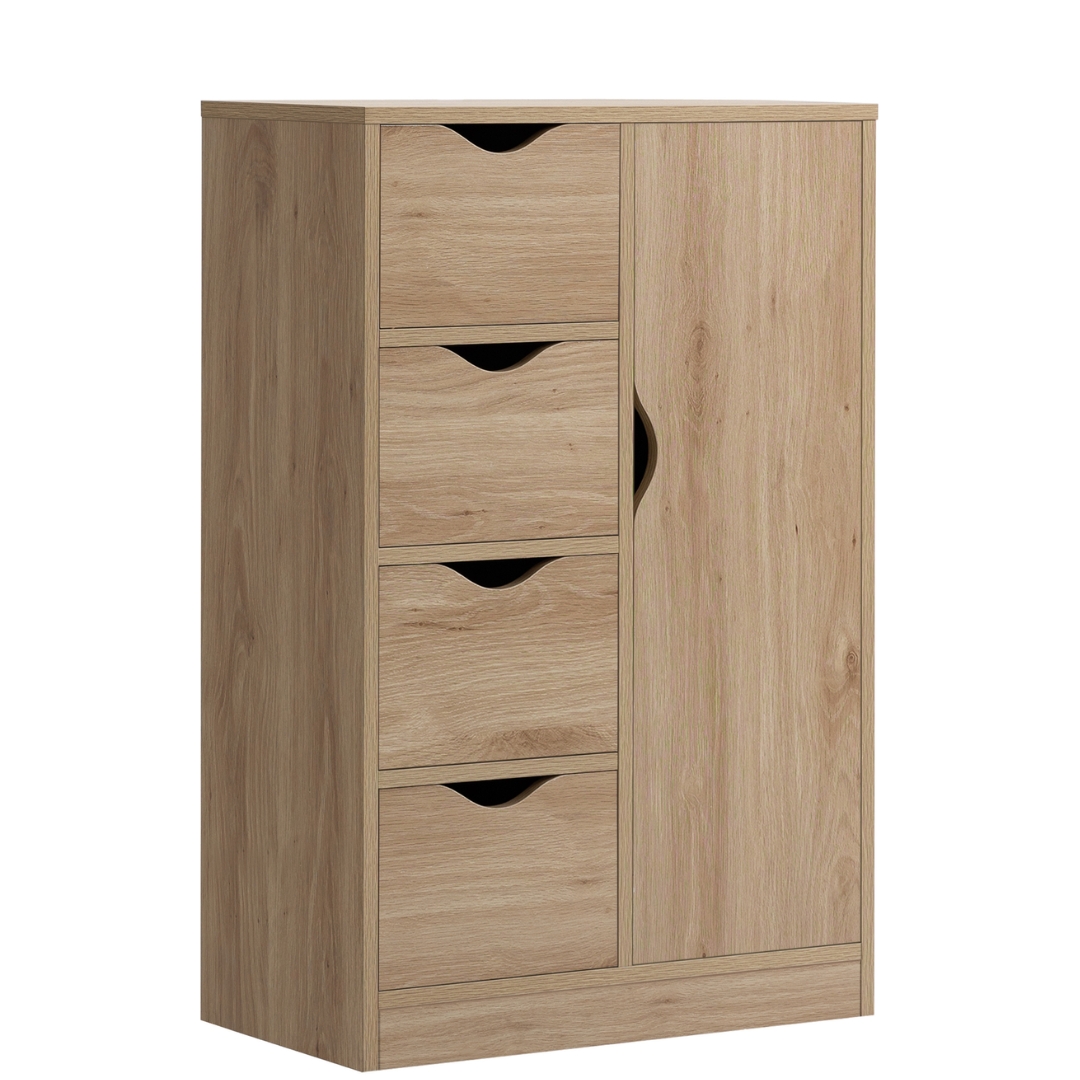 Mueble madera fina 1 puerta 4 cajones