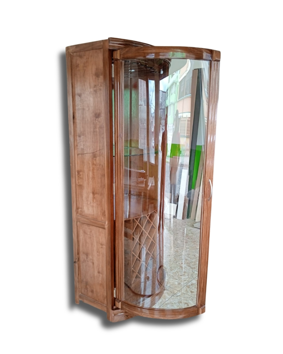 Mueble licorería madera 1 puerta de vidrio